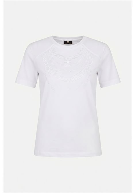 T-shirt In Cotone con Motivo Catene ELISABETTA FRANCHI | MA66A66E2270